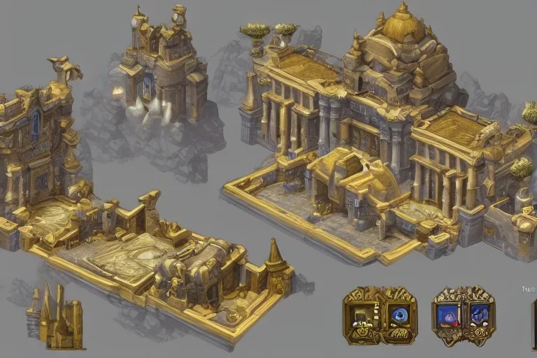 Torchlight 2 architecture made of marble and gold concept in overwatch