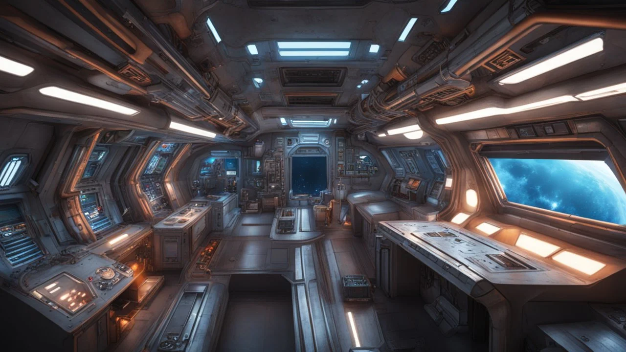 interior of space ship freighter