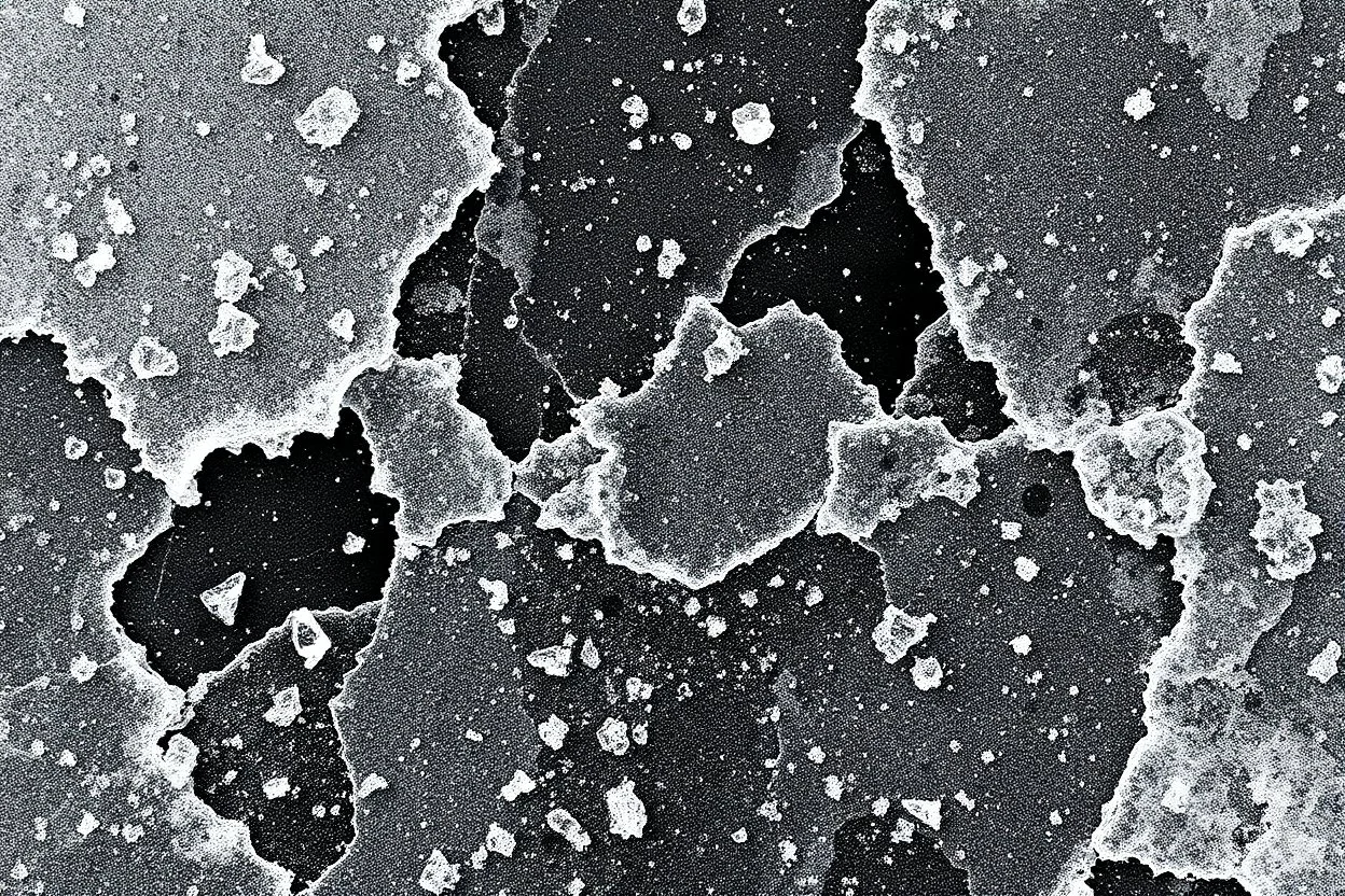 texture of ice crystal on flat surface, white on black vector