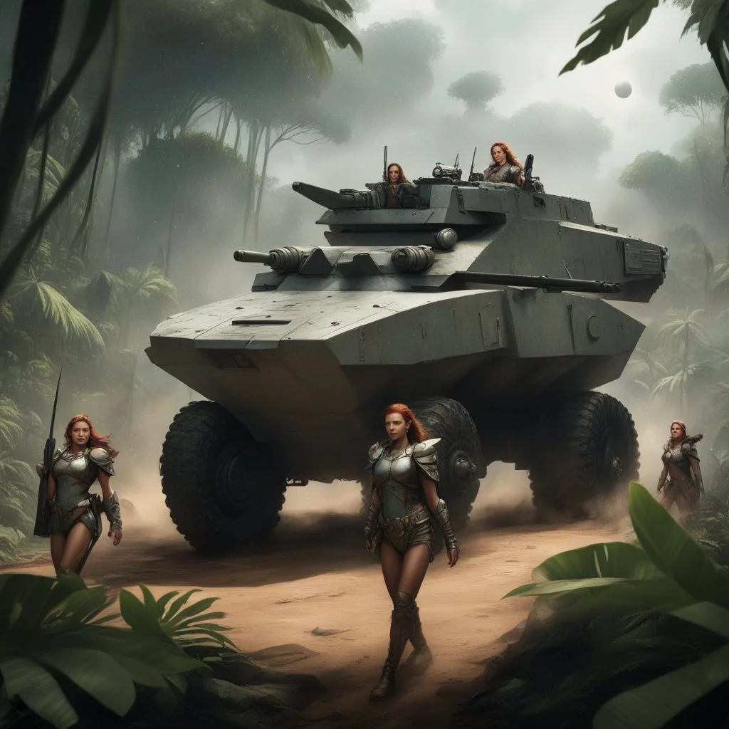 Having already overrun several Amazon villages and bunkers, leading to the deaths of hundreds of Amazons, the armored vehicle force moves further into the jungle. Thus far, although they have done damage, they have not come anywhere near the heart of the Amazons. However, buoyed by their initial success, the Space Girls are gaining confidence.