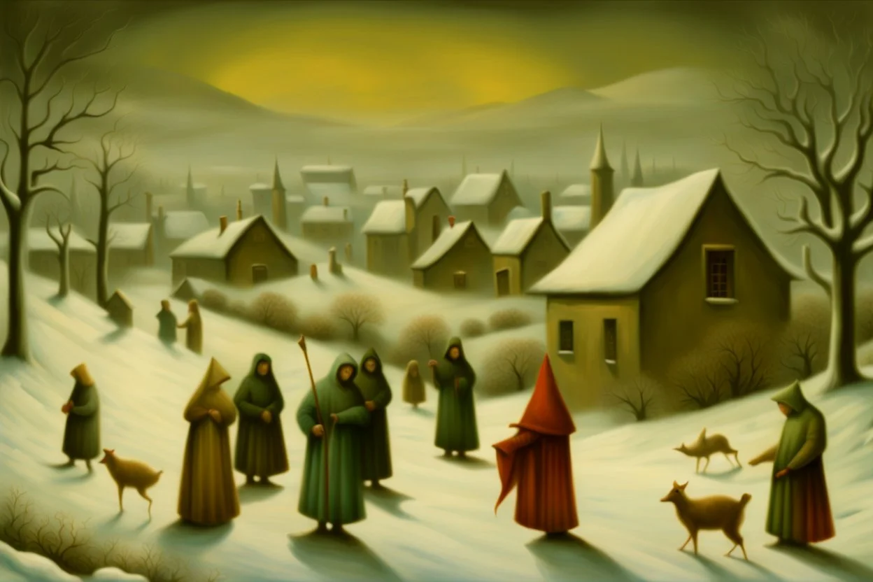 The snow is coming Modifiers: sharp focus imperial colors ultra detailed Guido Borelli da Caluso Hieronymus Bosch Nicoletta Ceccoli Remedios Varo Paul Delaroche Vasarely Sherry Akrami Dee Nickerson Zdzislav Beksinski perfect face imaging art design