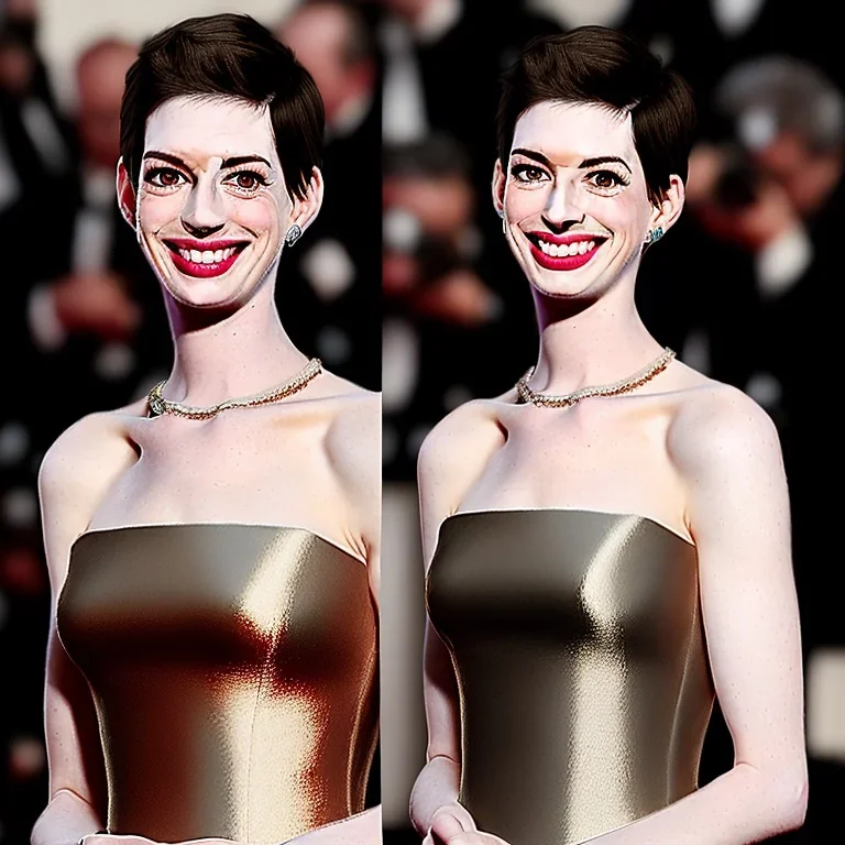 Anne Hathaway, wearing fantastic dress, 8k quality