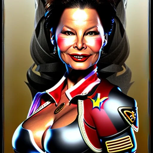 Fran Drescher in her combat uniform