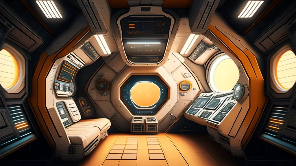 interior of space ship freighter