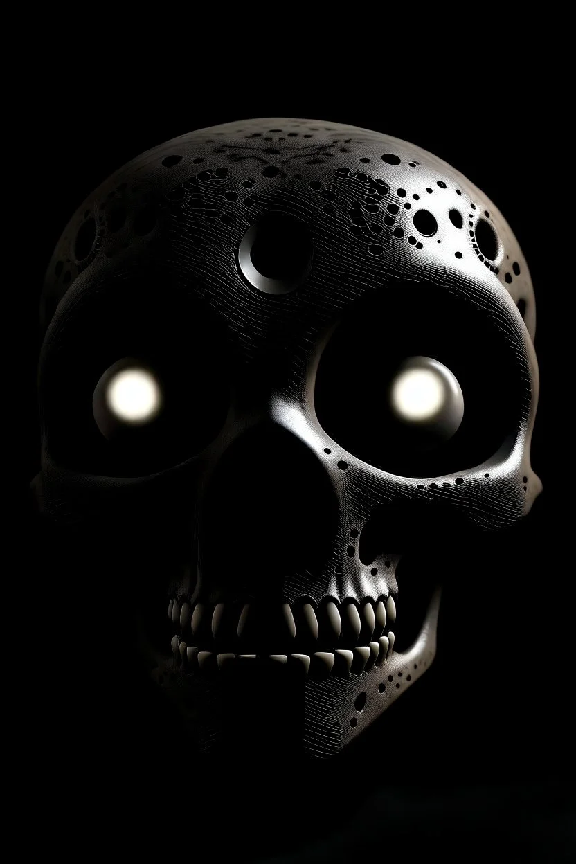 a skull where the eyes holes are repeated upward