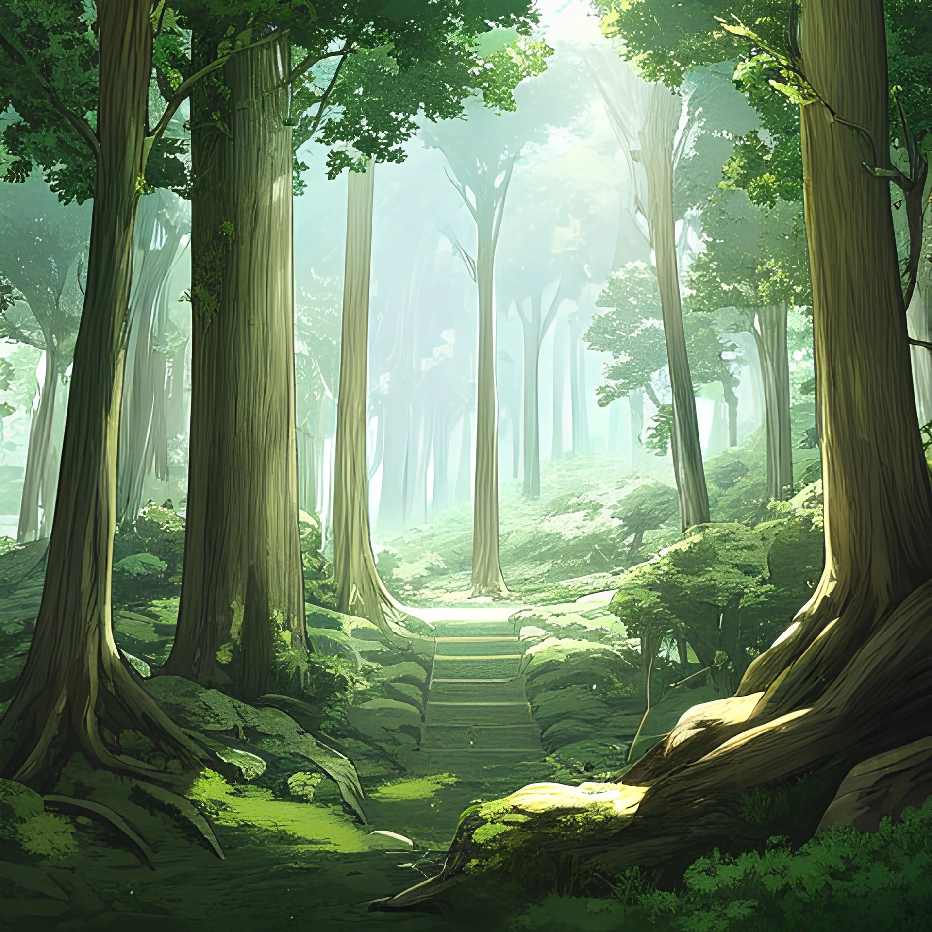 calming forest trees, white backgrounds, clean line art
