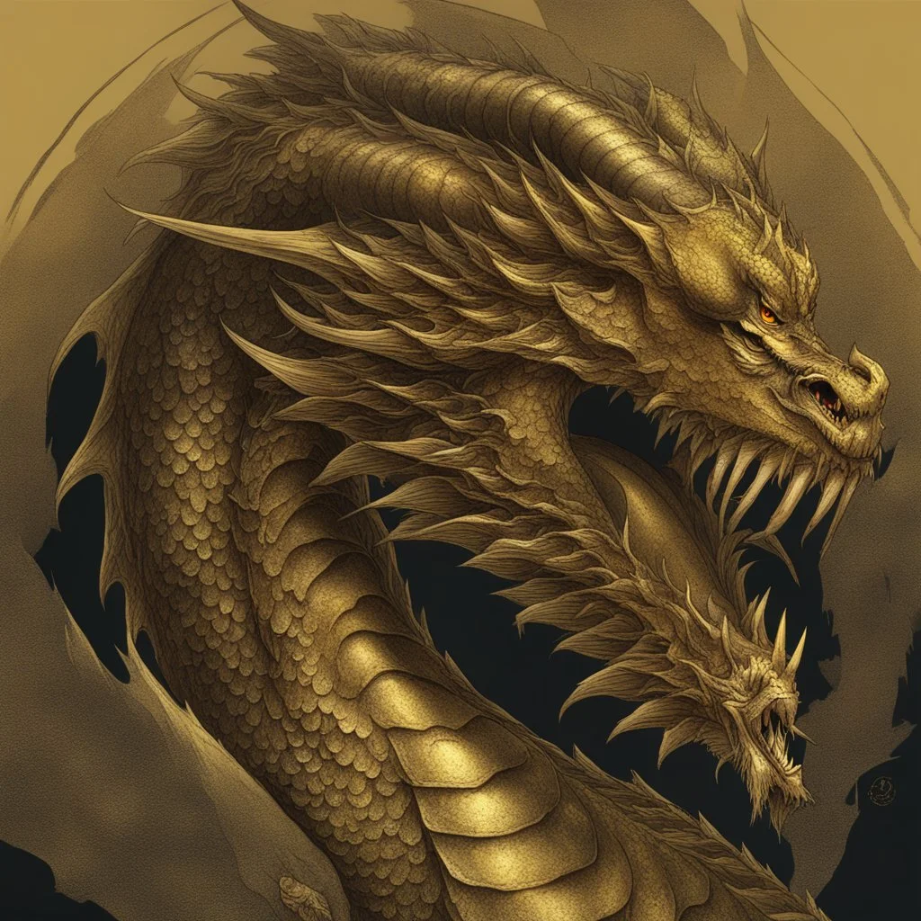 An Umbral Gold Dragon