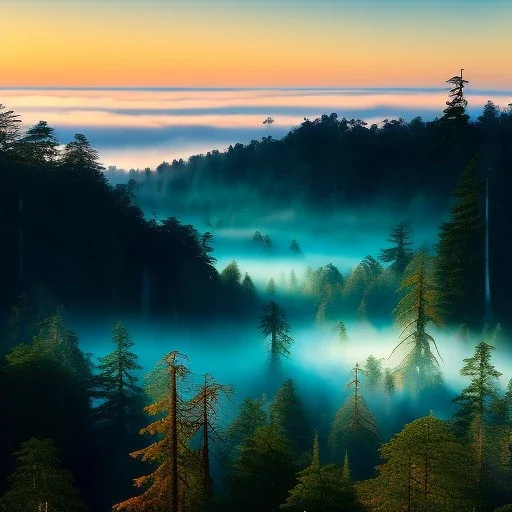 Redwood National Park, California,aerial view,extremely detailed digital painting, high resolution,8k, realistic, beautiful, volumetric lighting, mystical colors ,perfectly centered image, perfect composition, rim light, beautiful lighting,masterpiece, stunning scene, raytracing, anatomically correct, in the style Van Gogh and robert e howard and Ken Kelley and Ohrai Noriyoshi and Simon Bisley and tomzj1.