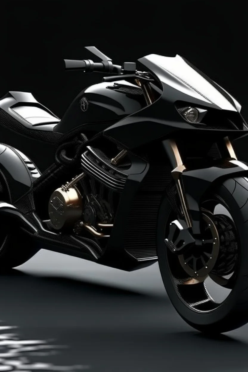 Luxury black motorcycle black dragon