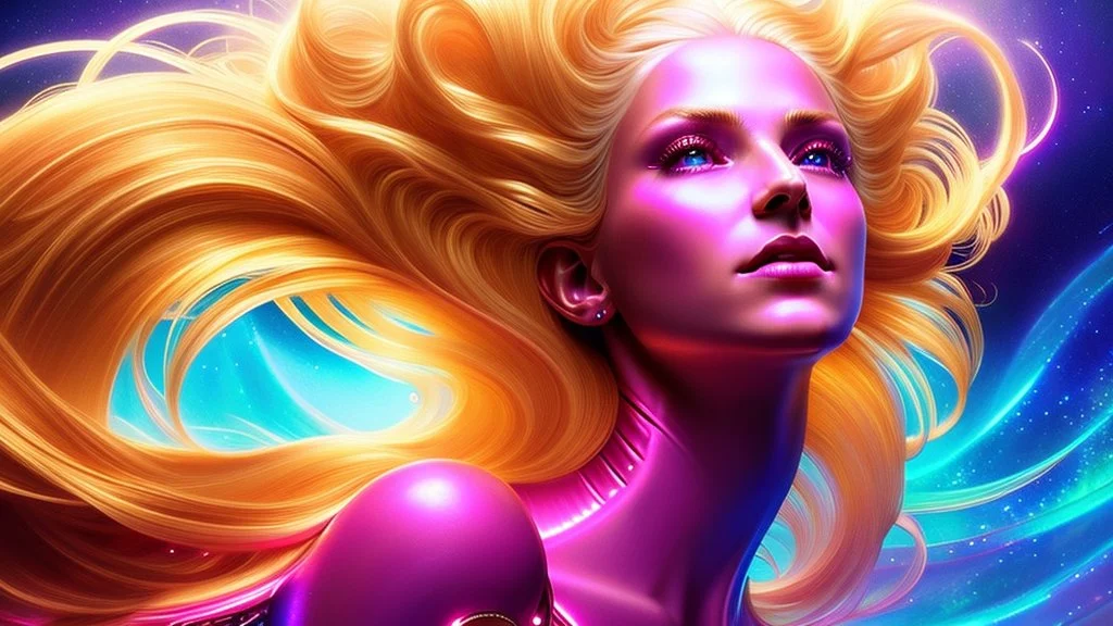 Lexica Aperture v2 Hyper detailed ultra sharp, trending on artstation, vibrant aesthetic, smiling blonde ethereal subtle (((smiling)))+++ luminous heavenly goddess, angel, colorful, psychedelic, ornate, intricate, digital painting, concept art, smooth, sharp focus, illustration, not human anthropomorphic alien cyborg, art by artgerm and greg rutkowski and h. r. giger, louis royo, salvador dali, 8 k