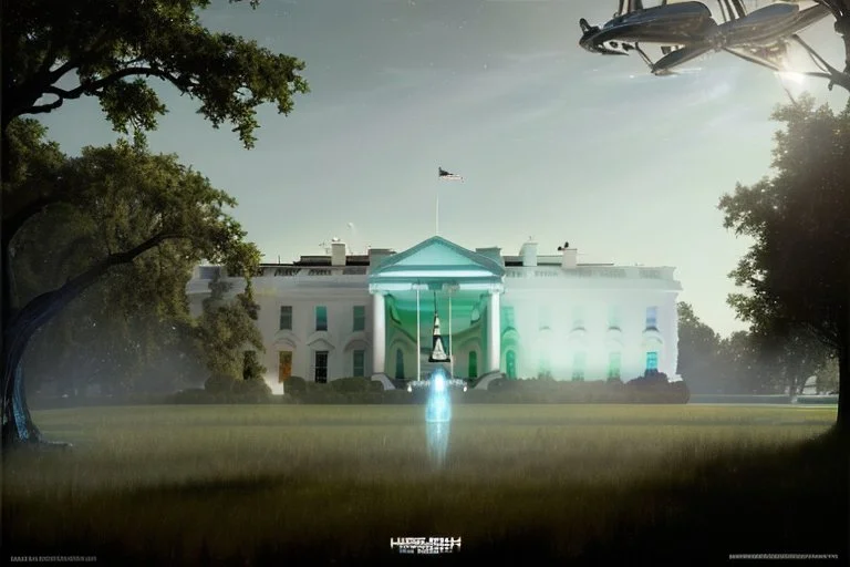 a alien craft that has landed on the white house lawn :: made of shiny obsidian glass :: reflective, glassy :: subtractive lighting, backlit :: by John William Waterhouse, Greg Rutkowski, HR Giger :: hyperrealistic, hyper detailed, photorealistic :: epic, incredible composition, amazing depth, meticulously composed, 16k resolution concept art :: fantasy magazine cover art