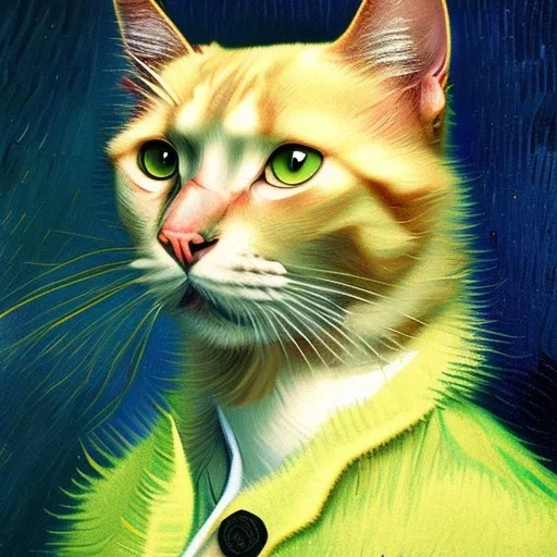 Portrait of a cat by Van Gogh