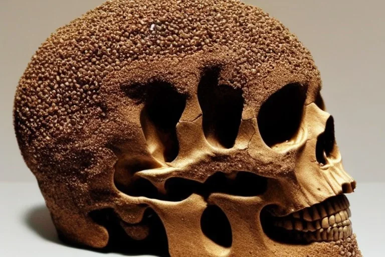 Human skull made Entirely from pennies