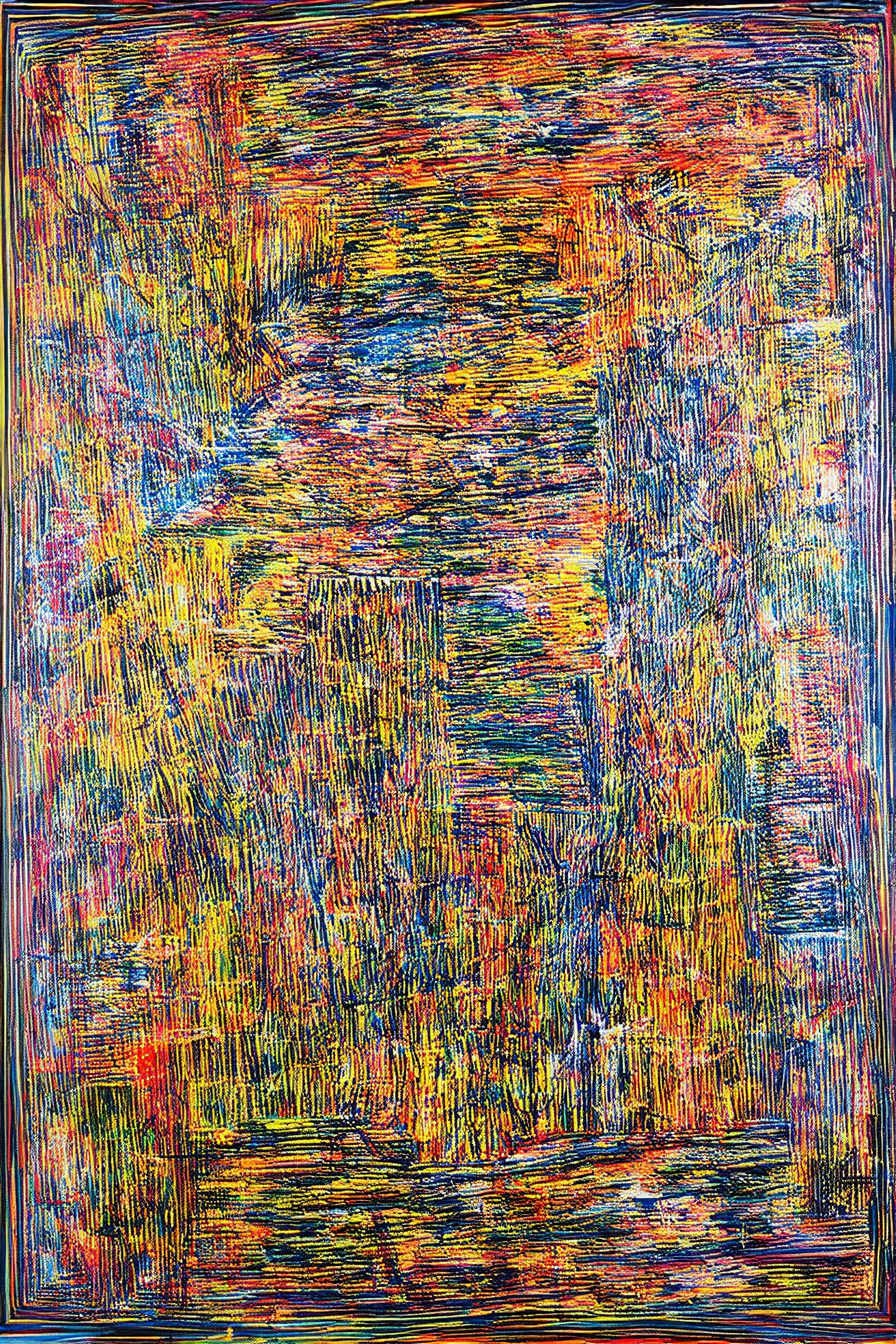 Energetic lines; a painting with an admixture of Paul Klee and Hundertwasser