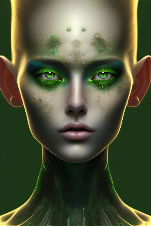 an ultra realistic painting, by klimpt, textured, anatomically correct, beautiful woman perfect face, green eyes, sharp focus, highly detailed.