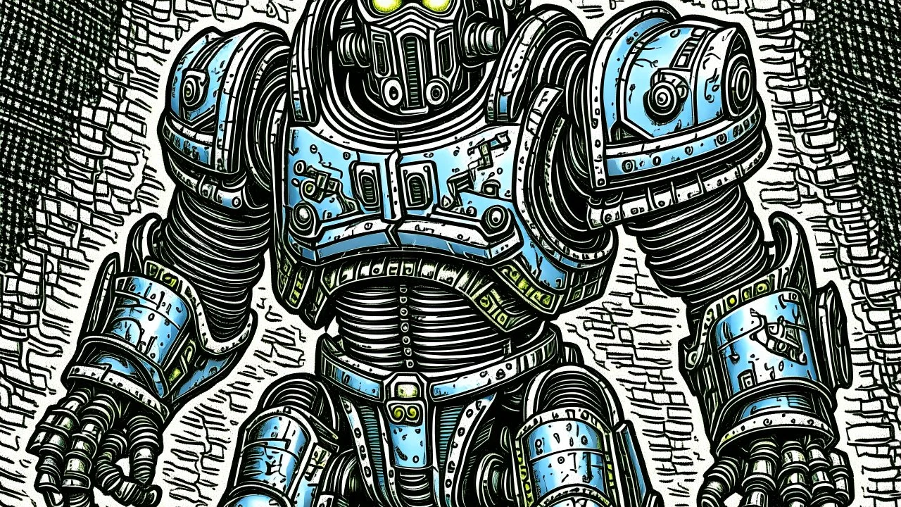 power armor comic style