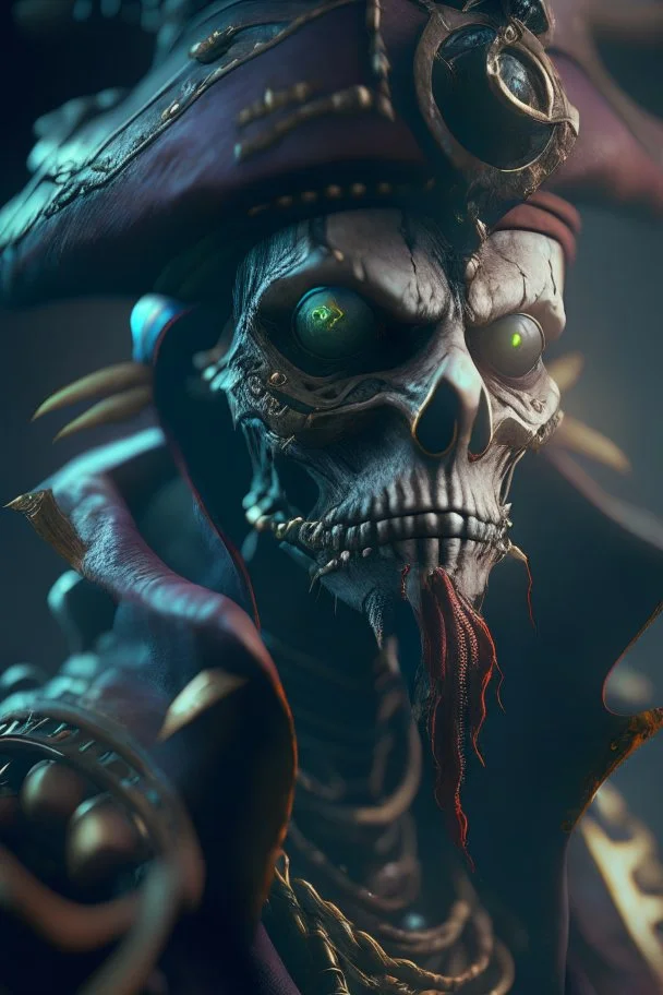 Pirate alien ,16k, octane effect, unreal engine, cinema 4d, POTRAIT