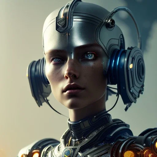 high definition cyborg, 4k, male, sad, tear, ultra high definition, finely tuned detail, unreal engine 5, octane render, ultra realistic face, detailed make-up, detailed hair, detailed metals, use dynamic palette, accurate proportions, high contrast, black smokey bokeh background