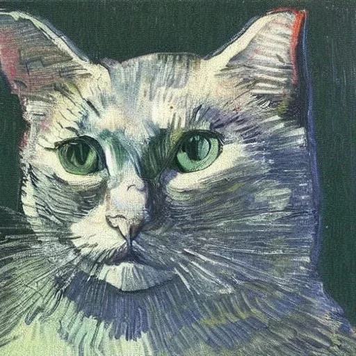 Portrait of a cat by Van Gogh