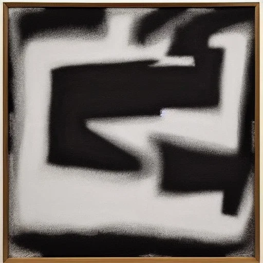 abstract artwork of black and white rectangles, oil on canvas, black and white, smudged charcoal, in the style of mark rothko