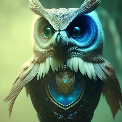 intricate details, realistic, octane, unreal engine, portrait, natural lighting,insanely, elegant, blue neon wearing, detail, bokeh, fantasy art style, volumetric lighting, extreme detail, Photorealism, High detail, Hyper realistic Owl in forest, macro lens blur,abstract paint, sharp focus, 85mm, polaroid, cinematic, cinema4d, HDR, 8k