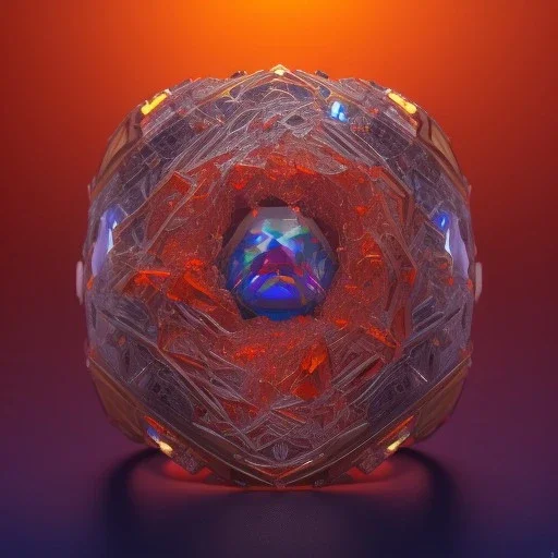 Ring made by wood roots and shreds of glass, orange diamonds sparkles, red rubi fragments around, blue lights reflexes, complex structure, gold details, intricate ring pattern,Unreal Engine 5, lens macro,sharp focus, realistic, hyper detailed, studio lighting, neon light ambient,