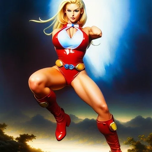 fullbody portrait 'beautiful blonde Sexy busty Cammy(street Fighter)',wearing skintight latex bikini suit,hyperrealistic skin,Hyperrealistic crystal clear Blue eyes,painting by gaston bussiere, greg rutkowski, yoji shinkawa, yoshitaka amano, tsutomu nihei, donato giancola, tim hildebrandt, oil on canvas, cinematic composition, extreme detail,fit full head inside picture,32k