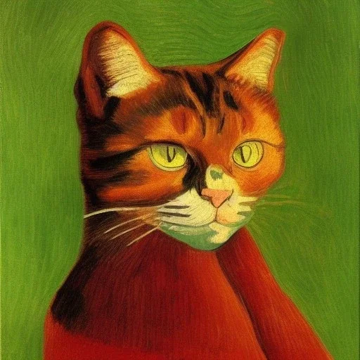 portrait of a Cat Vincent van Gogh style