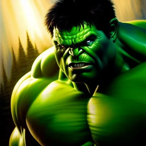 Ultra detailed fullbody Portrait in oil on canvas of Hulk Thor ,intense stare,extremely detailed digital painting, extremely detailed face,crystal clear Big eyes, mystical colors ,perfectly centered image, perfect composition, rim light, beautiful lighting,masterpiece,8k, stunning scene, raytracing, anatomically correct, in the style of robert e howard and Ken Kelley and Ohrai Noriyoshi and Simon Bisley and tomzj1