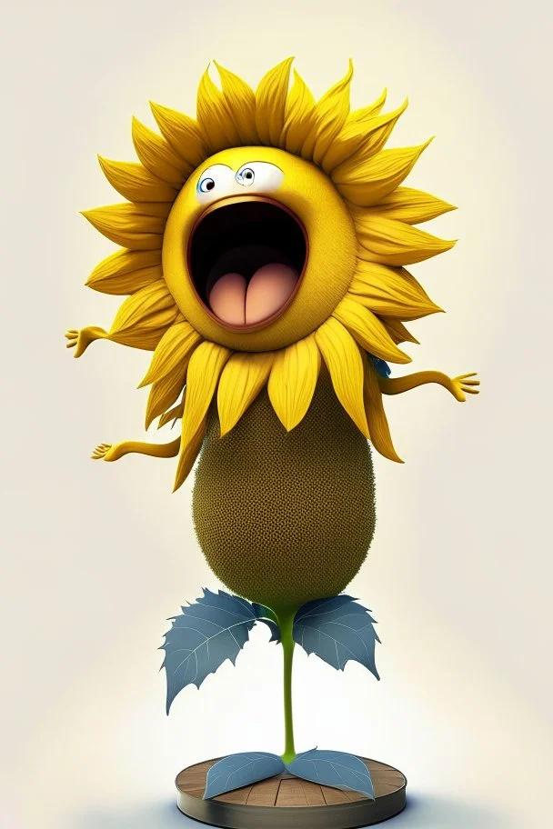 cheery sunflower avatar singing full body