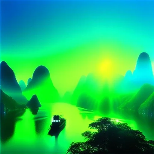 Li River, China,aerial view,extremely detailed digital painting, high resolution,8k, realistic, beautiful, volumetric lighting, mystical colors ,perfectly centered image, perfect composition, rim light, beautiful lighting,masterpiece, stunning scene, raytracing, anatomically correct, in the style Van Gogh and robert e howard and Ken Kelley and Ohrai Noriyoshi and Simon Bisley and tomzj1.