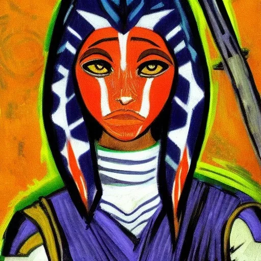 Portrait of ahsoka tano by Van Gogh