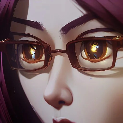 close up portrait of Korean gamer girl seting with hand on the Chen round glasses on her face brown hair white headfone , fine detail, highly intricate, modern surrealism painting, defined cracks and breaks, high-quality, volumetric lighting, 8k, ultrahd, George Grie, Marco Escobedo, Igor Morski,Brian Froud, Howard Lyon, Selina French,