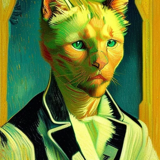 Portrait of a cat by Van Gogh