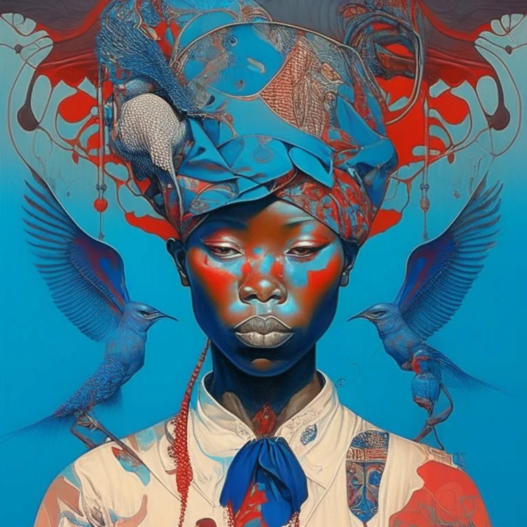 of portrait of gangsta africa by james jean