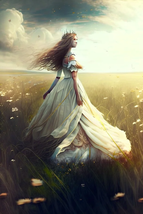 fantasy princess standing on the field