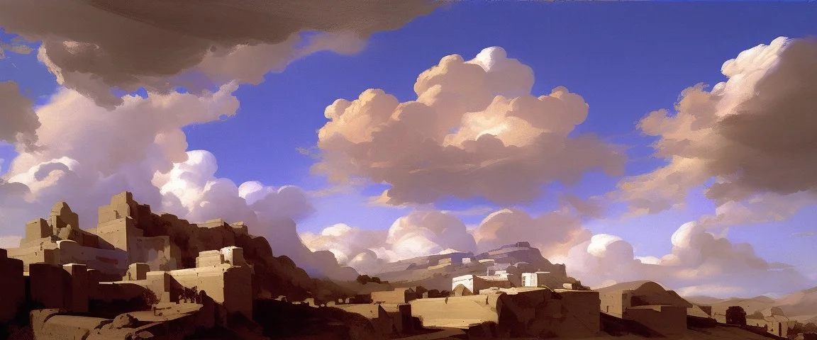 blue sky with clouds by Nikolas poussin