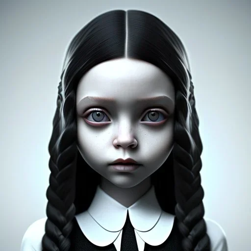 jenna ortega, wednesday addams hair style, wednesday make up, wednesday addams black dress, cinematic, addams family wednesday style, hyper detail, 8k resulation