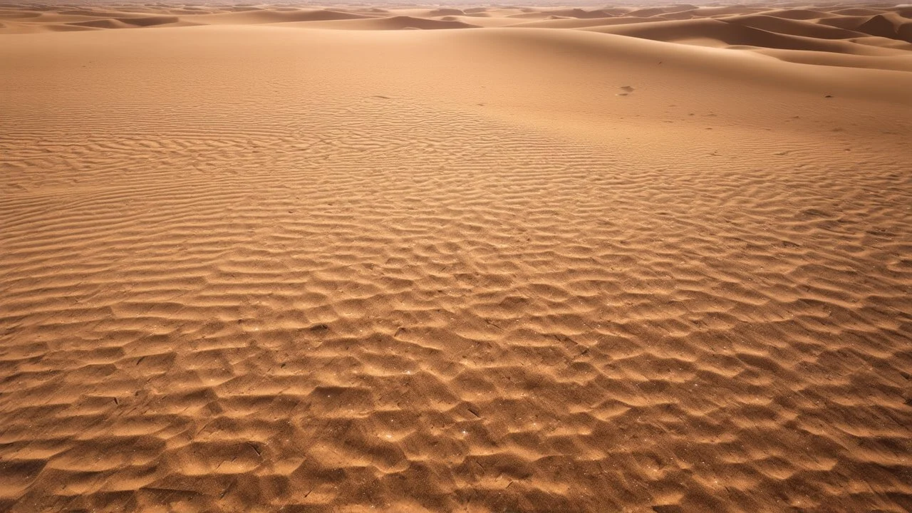 A vast desert where the sand is made up of tiny mirror fragments. During the day, the sun reflects in all directions, creating a blindingly bright landscape. At night, the stars multiply infinitely on the ground.