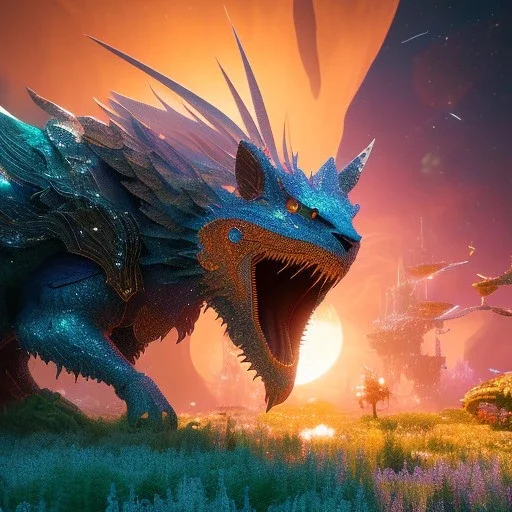 fantasy creature, sharp eyes, galactic glitter background, delicate colors, full of details, smooth, light effect，vaporwave colorful, smooth, extremely sharp detail, finely tuned detail, ultra high definition, 8 k, unreal engine 5, ultra sharp focus