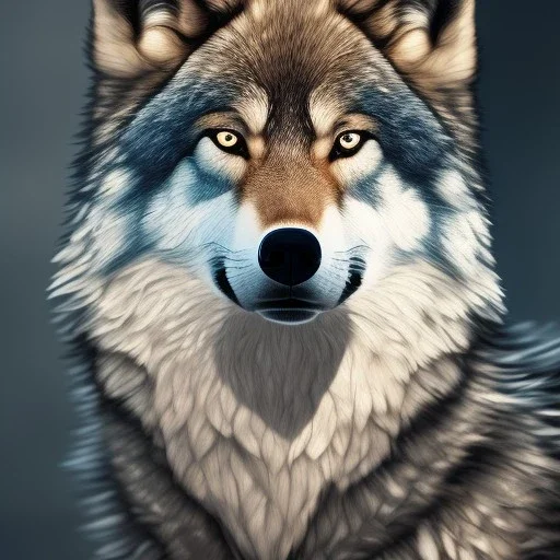 wolf, blue, masterpiece, expert, 8K, sharp focus, cinematic lighting, beautiful