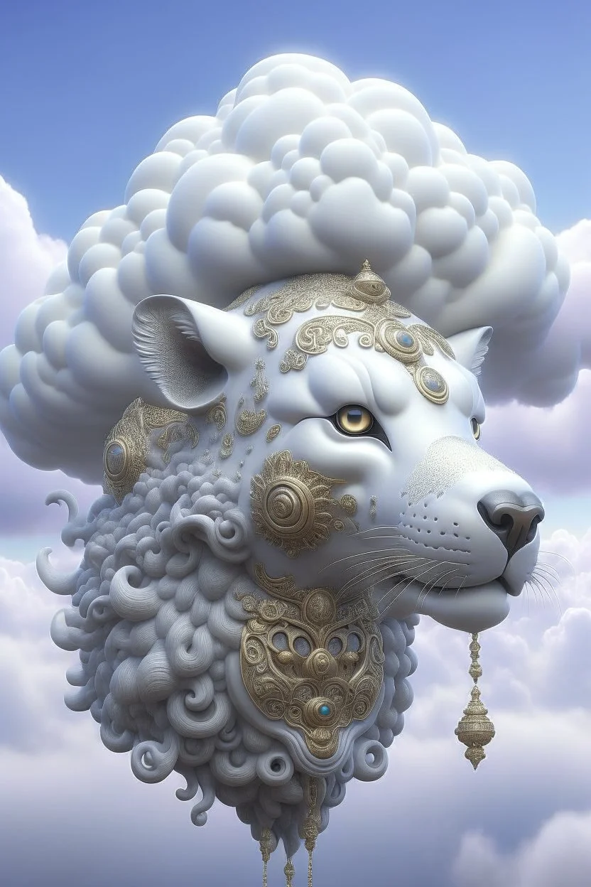 Cloud animal , 3d 4k octane render, lifelike, photorealistic, artstation, illustration, smooth, sharp focus, ornate, intricate, complex, highly detailed, digital painting, smooth, art by tom bagshaw, akihiko yosh