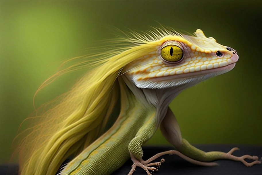 gecko with long hair