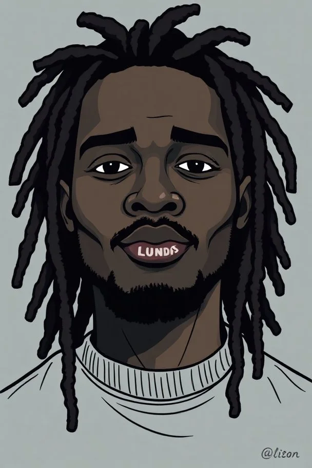 basic Illustration of black man with locs for UX design portfolio