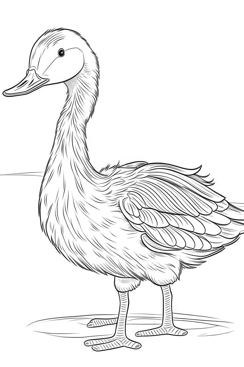 outline art for Gosling (Goose) coloring pages with sitch, white background, Sketch style, full body, only use outline, toddlers style, clean line art, white background, no shadows and clear and well outlined.