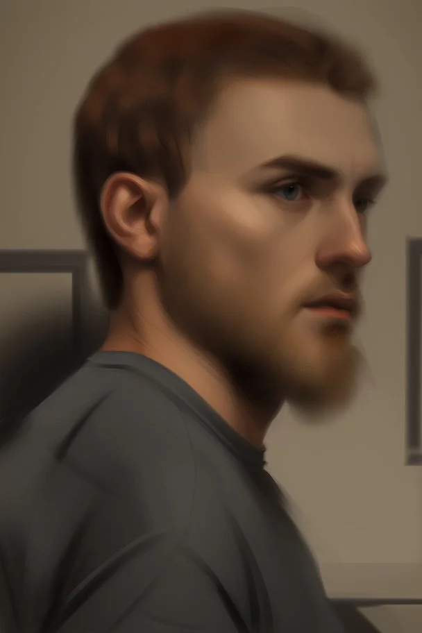 portrait of man in gray t shirt by andrea del sarto