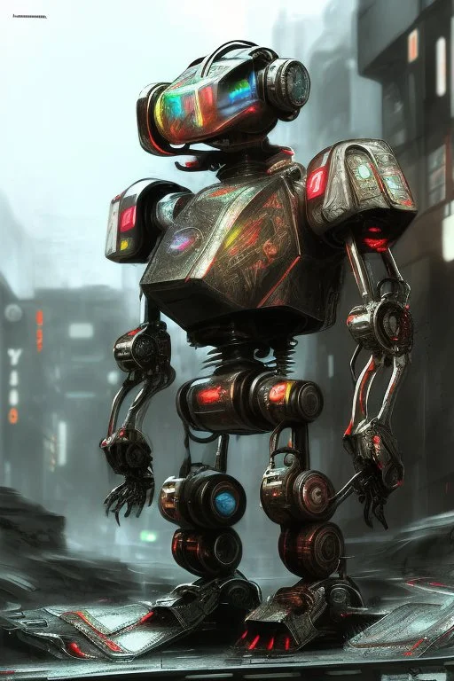 robot , neon, techno, cyber,