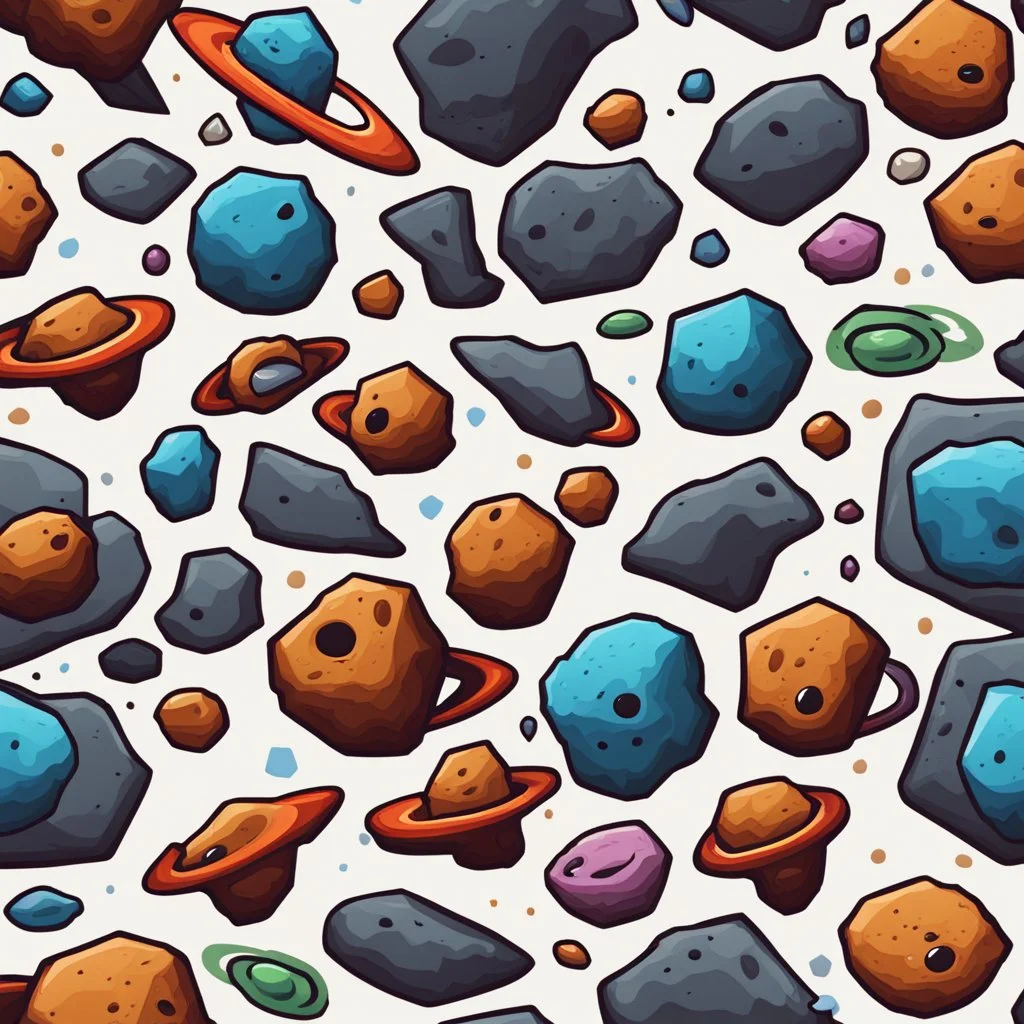 cartoon asteroids