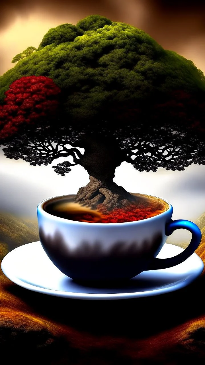 Sycamore Gap and coffee Fantasy pictures ,Fun ,Funny