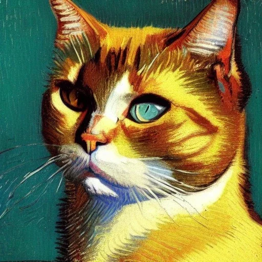 Portrait of a cat by Van Gogh HDR, UHD, 64K --v 4